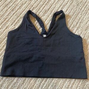 ALL IN MOTION Ribbed High Support Bra Size M Black